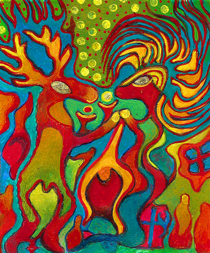 Birkenfrau und Sonnenhirsch